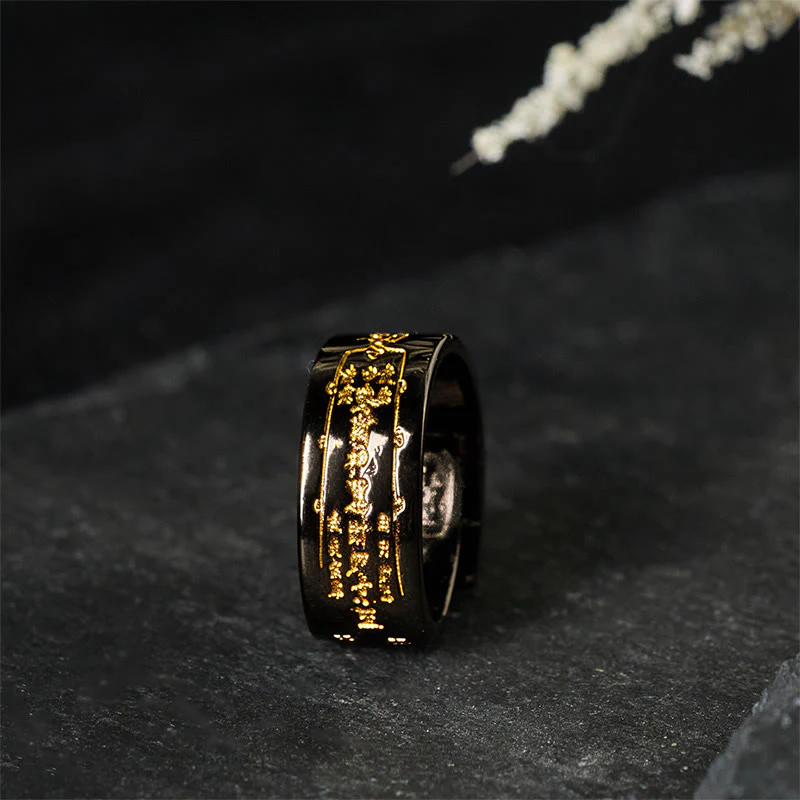 Anello regolabile con scritta in rame Buddha Stones - Image 7