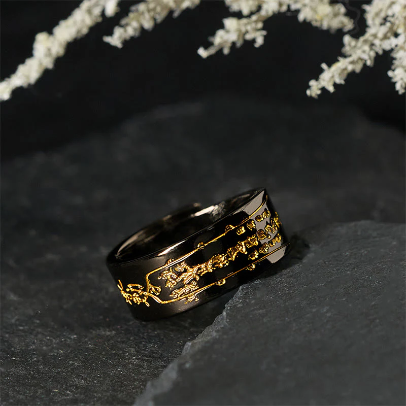 Anello regolabile con scritta in rame Buddha Stones - Image 9