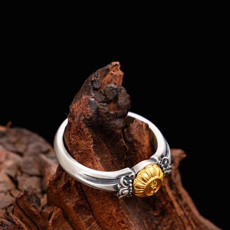 Anello regolabile di protezione Bodhisattva Tara in argento sterling 925 placcato oro Buddha Stones - Image 10