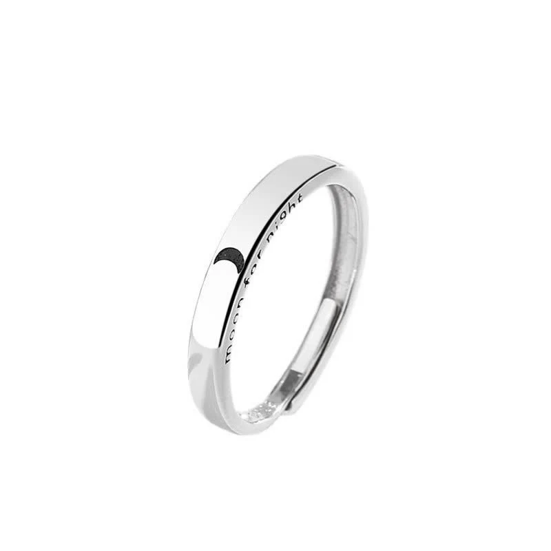 Anello regolabile per coppia con protezione sole e luna in argento sterling 925 Buddha Stones - Image 6