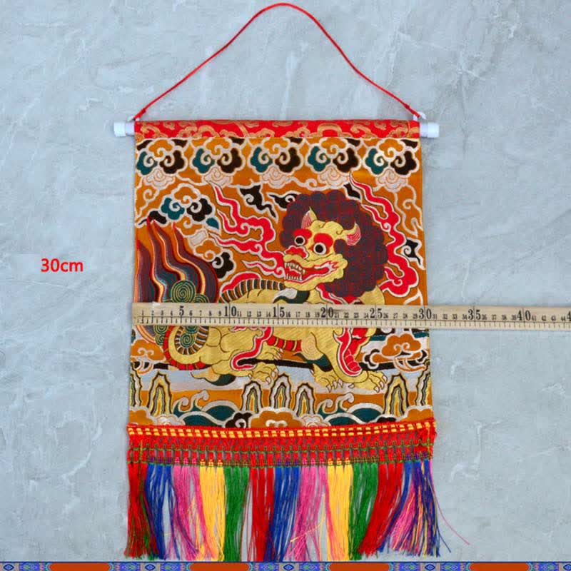 Arte murale con nappa colorata spirituale Kirin Feng Shui - Image 5