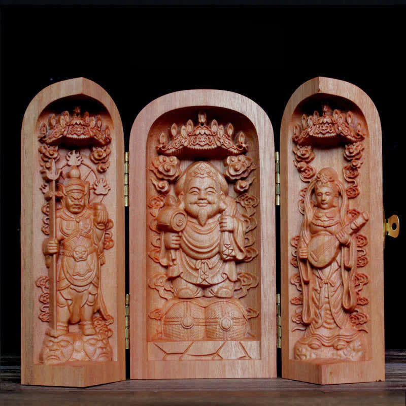 Avalokitesvara Kwan Yin Buddha Legno di ciliegio Compassione Decorazione della casa Altare - Image 14