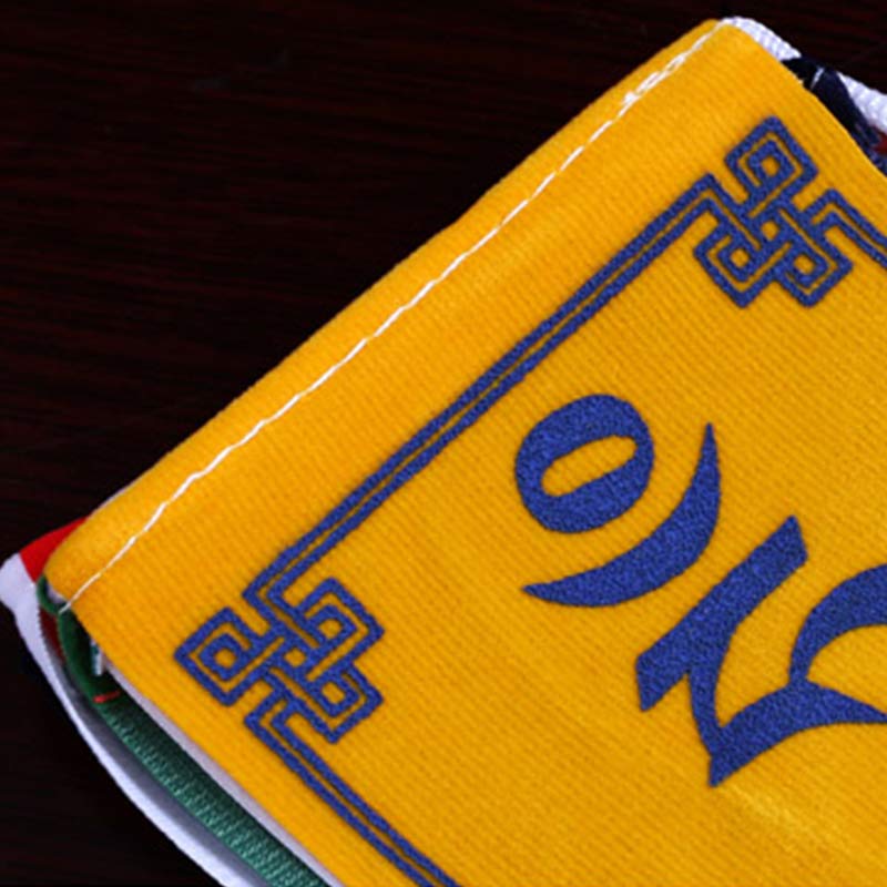 Bandiera decorativa per auto con la benedizione tibetana del cavallo a vento Om Mani Padme Hum, ideale per esterni, con preghiera e decorazione per auto. - Image 18