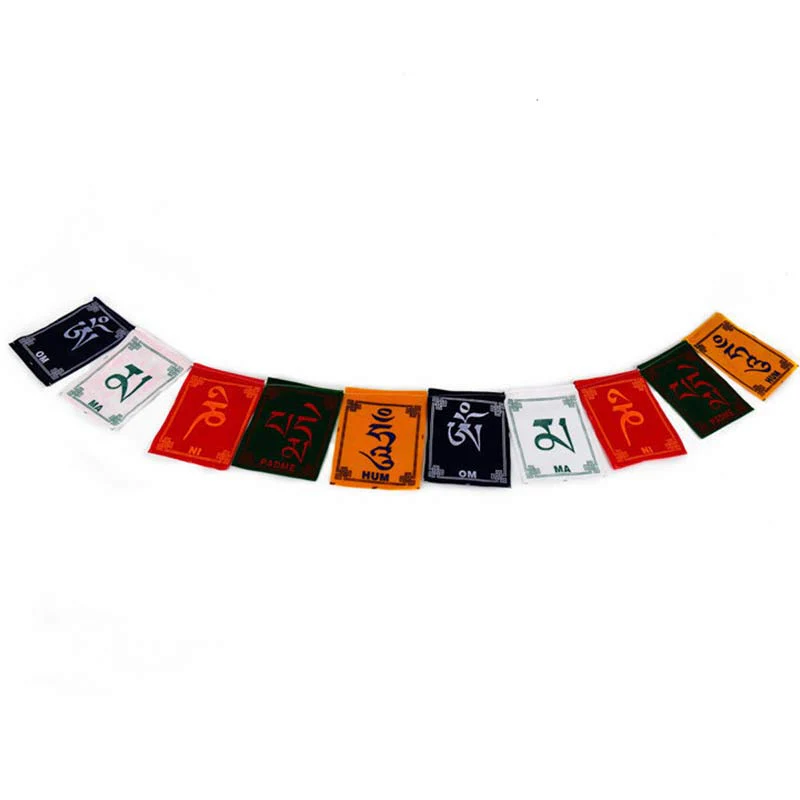 Bandiera decorativa per auto con la benedizione tibetana del cavallo a vento Om Mani Padme Hum, ideale per esterni, con preghiera e decorazione per auto. - Image 5