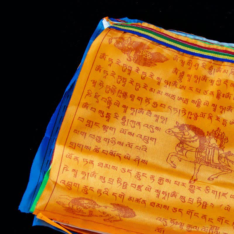 Bandiere di preghiera tibetane a 5 colori con simbolo del cavallo del vento, per esterni, 20 pezzi - Image 5
