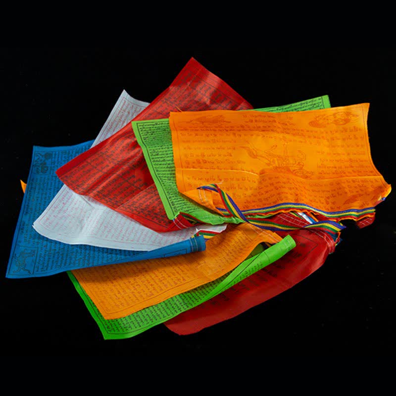 Bandiere di preghiera tibetane a 5 colori con simbolo del cavallo del vento, per esterni, 20 pezzi - Image 7