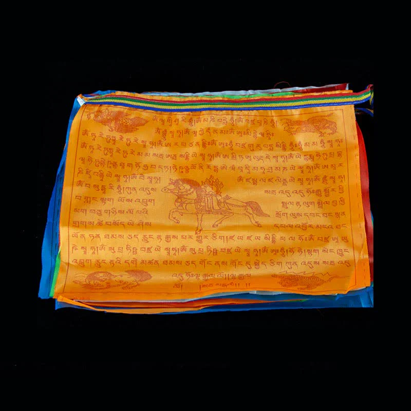 Bandiere di preghiera tibetane a 5 colori con simbolo del cavallo del vento, per esterni, 20 pezzi - Image 8