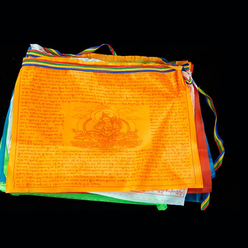 Bandiere di preghiera tibetane a 5 colori con simbolo del cavallo del vento, per esterni, 20 pezzi - Image 9