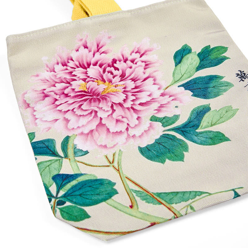 Borsa a mano in tela con Buddha Stones e peonia - Image 5