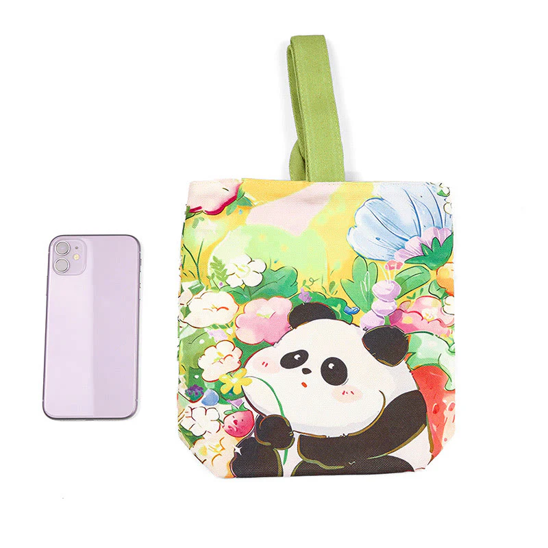 Borsa a mano in tela di nespolo con motivo panda orchidea Buddha Stones - Image 5