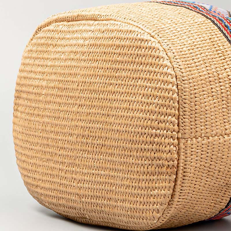 Borsa a tracolla con nappe, motivo : Buddha Stones Beach Geometry, in paglia intrecciata - Image 6