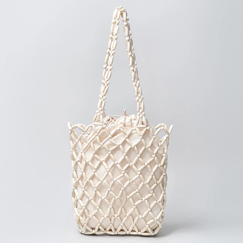 Borsa a tracolla con perline di legno intrecciate a mano , Buddha Stones - Image 17