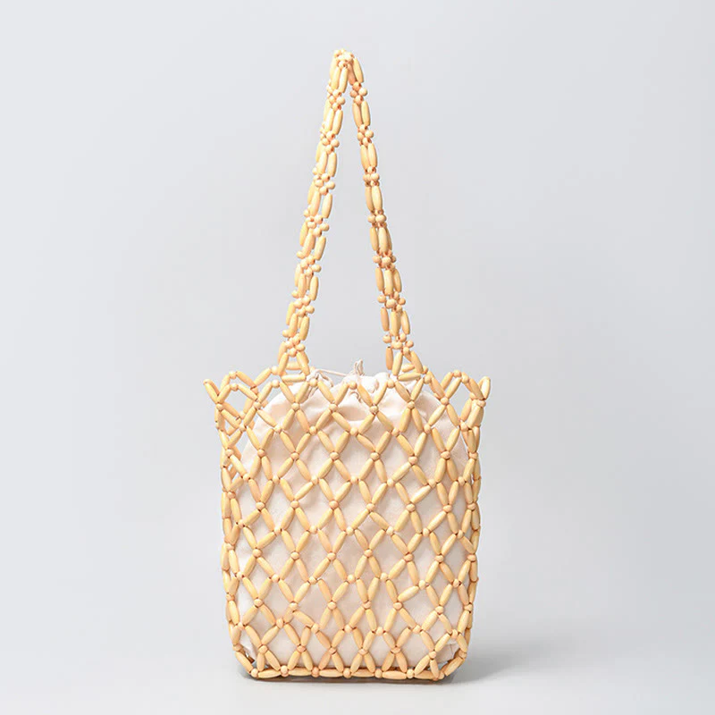 Borsa a tracolla con perline di legno intrecciate a mano , Buddha Stones - Image 19