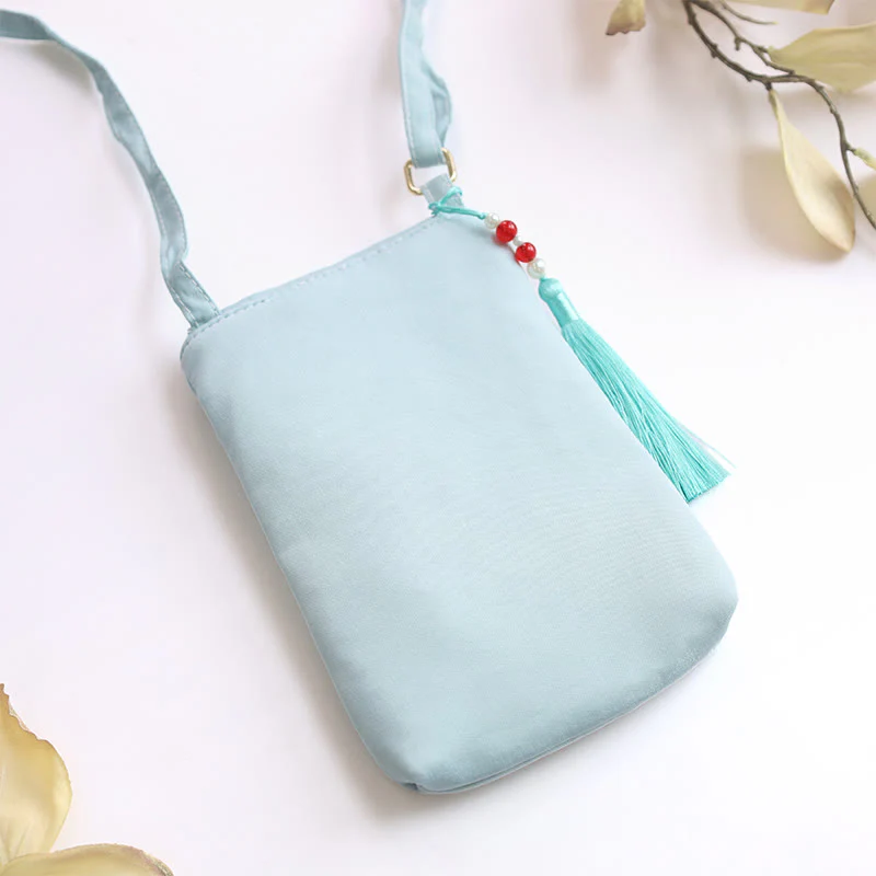 Borsa a tracolla con piccoli fiori ricamati Buddha Stones, borsa a tracolla, borsa per cellulare a doppio strato - Image 13