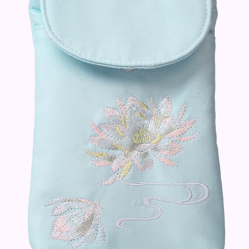 Borsa a tracolla con piccoli fiori ricamati Buddha Stones, borsa a tracolla, borsa per cellulare a doppio strato - Image 14