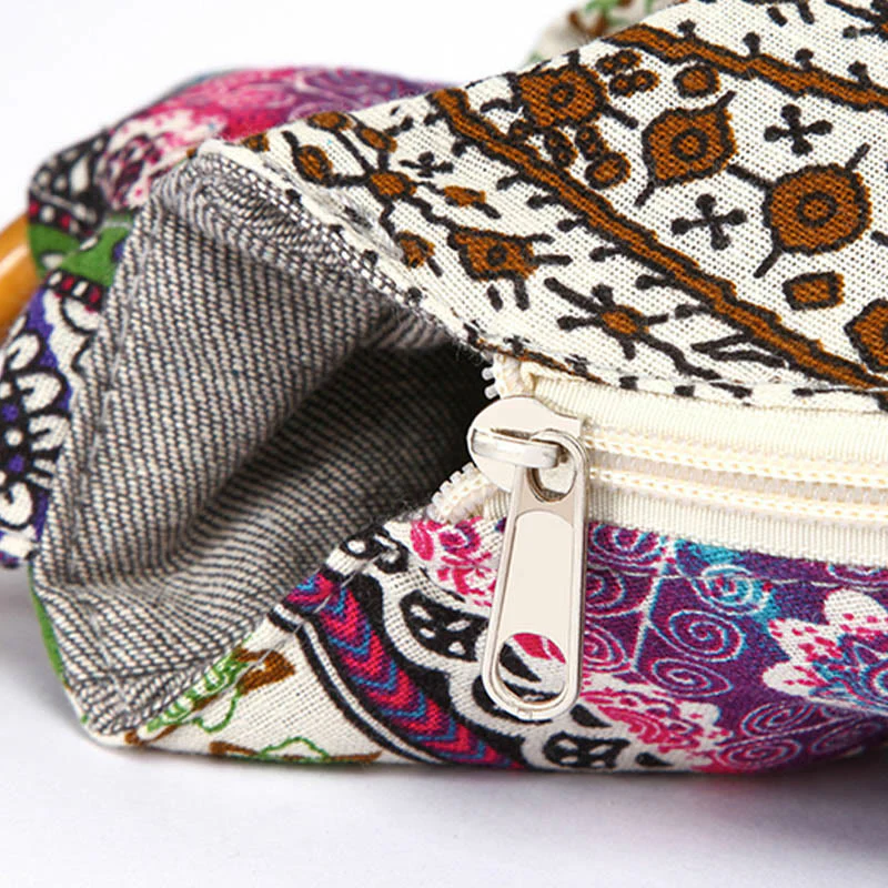 Borsa a tracolla con stampa a strisce di cotone Buddha Stones - Image 15