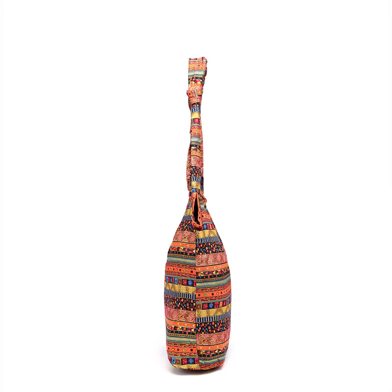 Borsa a tracolla con strisce di cotone Buddha Stones - Image 2