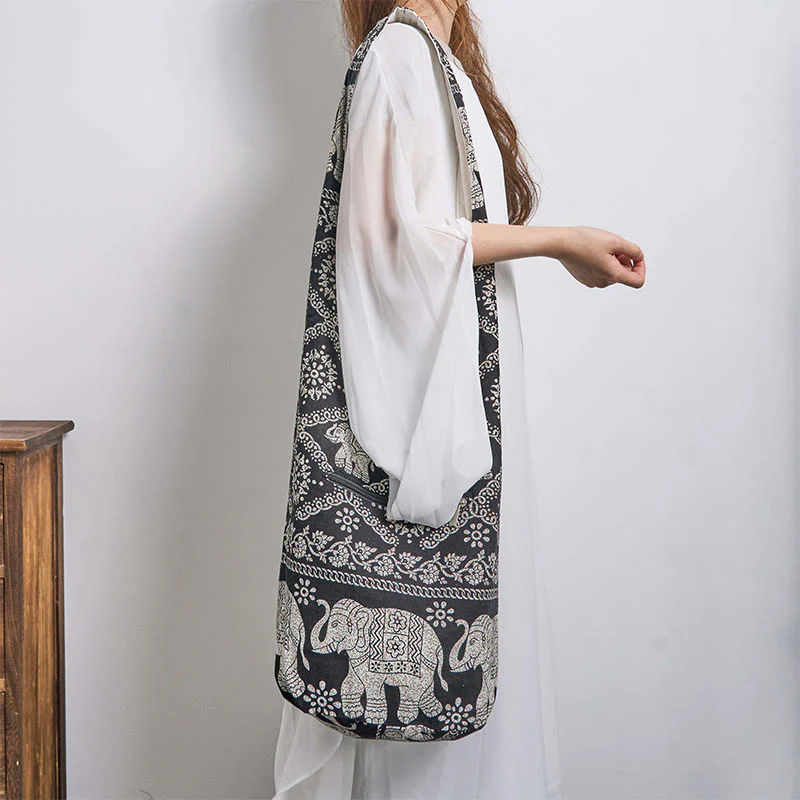 Borsa a tracolla con strisce di elefante in cotone Buddha Stones - Image 20