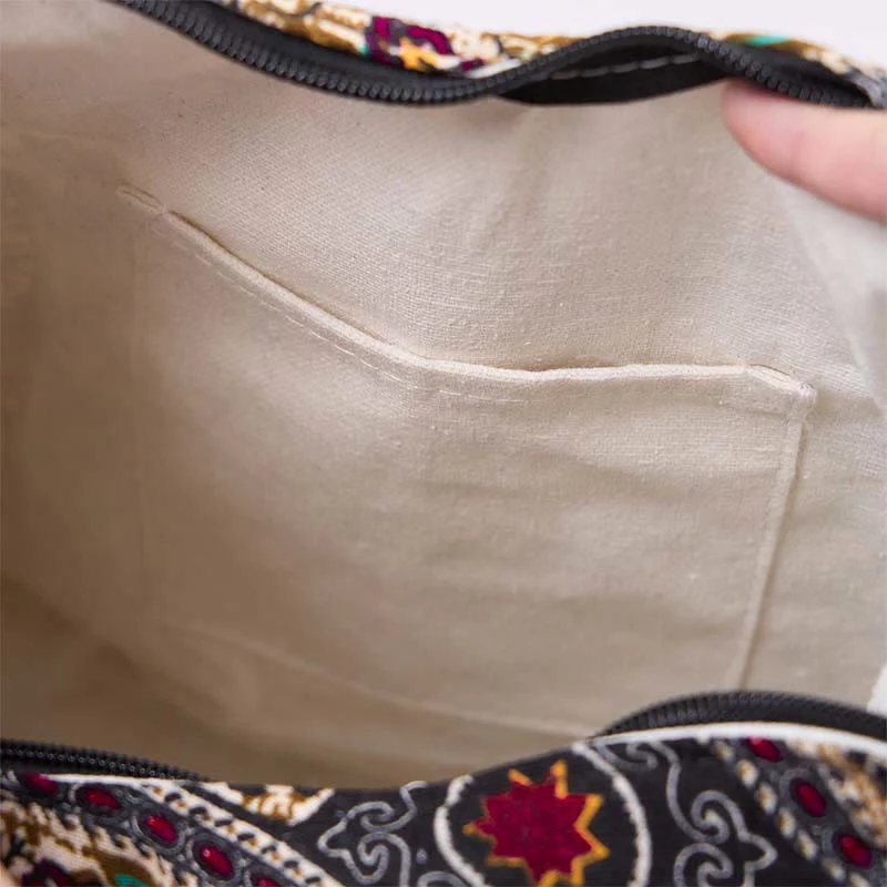 Borsa a tracolla con strisce di elefante in cotone Buddha Stones - Image 6