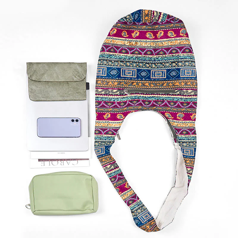 Borsa a tracolla in cotone a strisce colorate Buddha Stones - Image 5