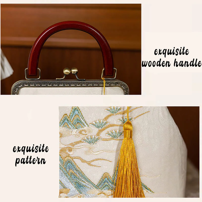 Borsa a tracolla in jacquard con dipinto di paesaggio Buddha Stones - Image 6