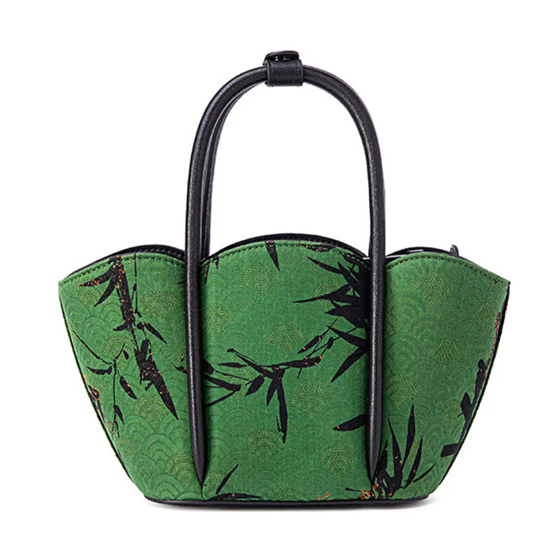 Borsa a tracolla in seta Xiangyunsha a forma di fiore di bambù curva Buddha Stones - Image 11