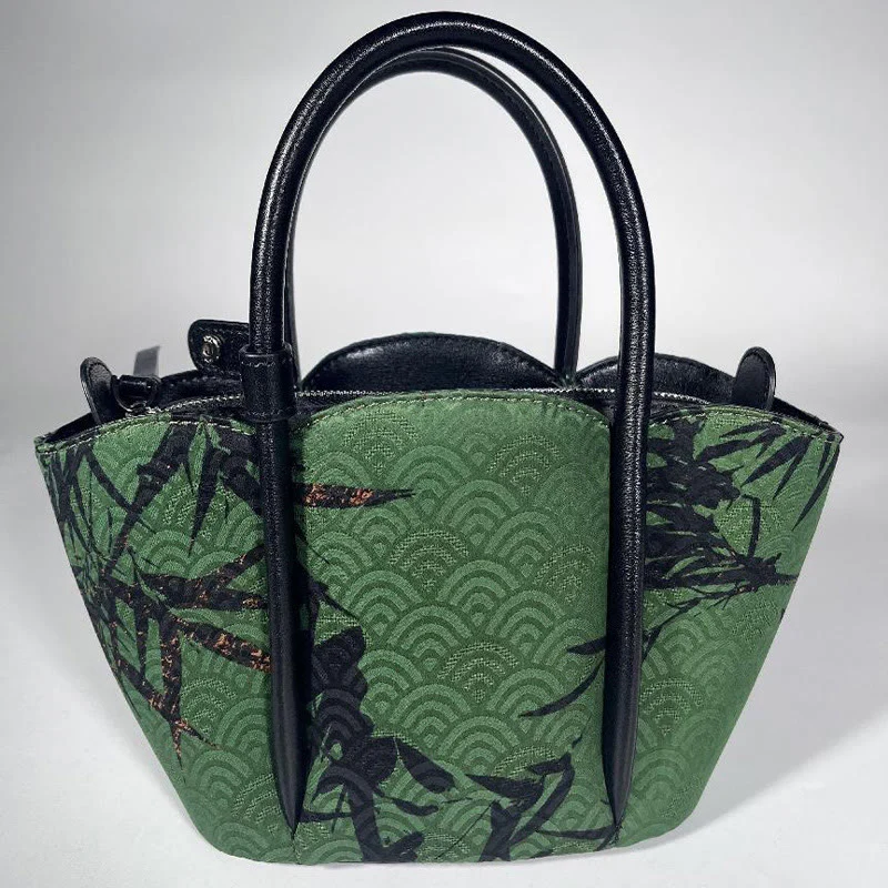 Borsa a tracolla in seta Xiangyunsha a forma di fiore di bambù curva Buddha Stones - Image 5