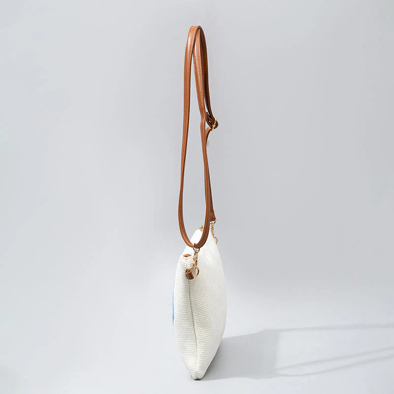 Borsa a tracolla in tela con foglia di Hamsa, con Buddha Stones e occhio maligno - Image 6