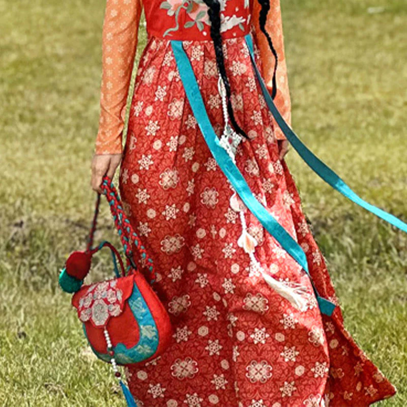 Borsa a tracolla per lo shopping in stile etnico Buddha Stones ricamo Su, borsa a mano - Image 8