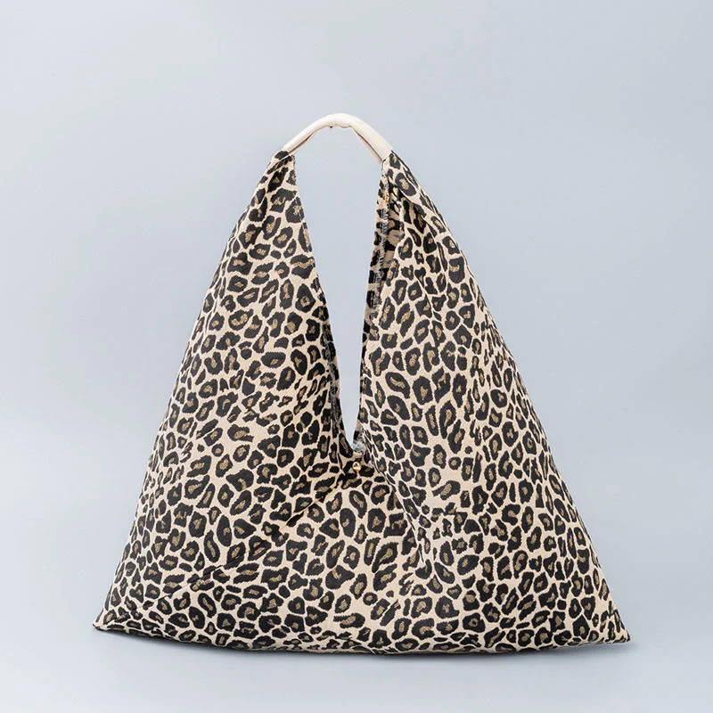 Borsa a tracolla triangolo sottobraccio con stampa a strisce leopardate, motivo : Buddha Stones , geometria, fiori di tigre - Image 13