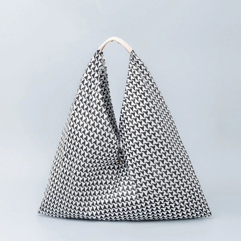 Borsa a tracolla triangolo sottobraccio con stampa a strisce leopardate, motivo : Buddha Stones , geometria, fiori di tigre - Image 19