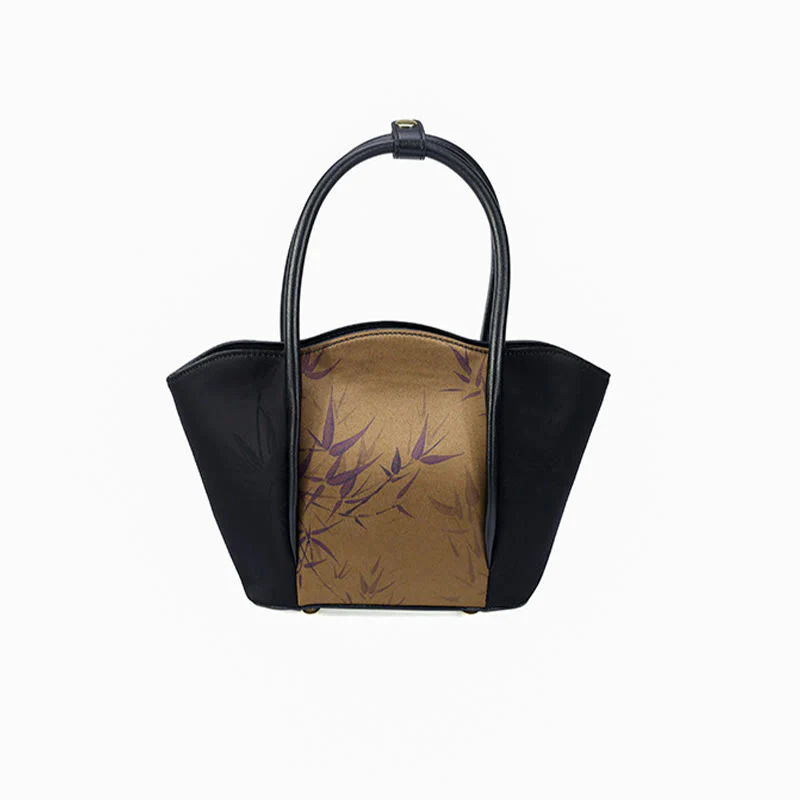 Borsa a tracolla vintage con stampa in bambù dorato Buddha Stones - Image 4