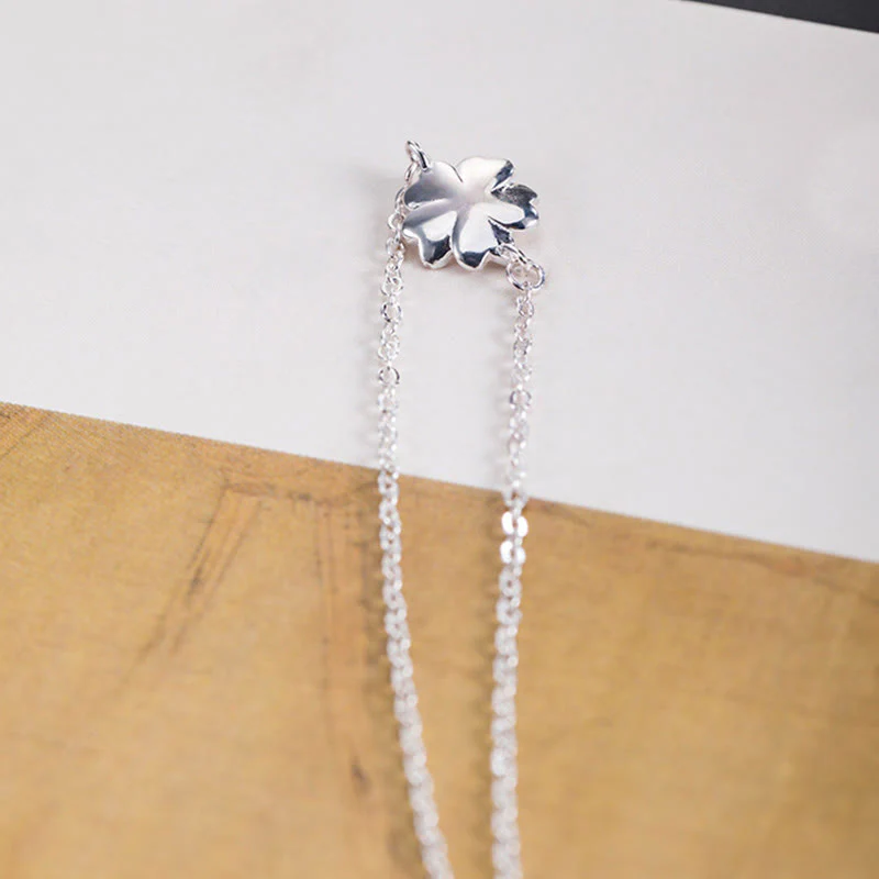Bracciale a catena con benedizione dei fiori di ciliegio in argento sterling 925 Buddha Stones - Image 7