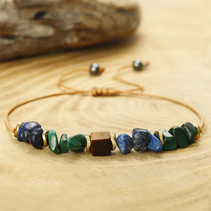 Bracciale anti-ansia con vibrazioni positive in pietra di Buddha, malachite, occhio di tigre, lazurite e lapislazzuli - Image 4