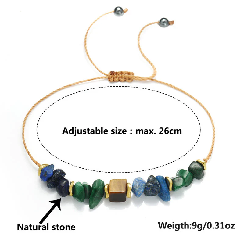 Bracciale anti-ansia con vibrazioni positive in pietra di Buddha, malachite, occhio di tigre, lazurite e lapislazzuli - Image 7
