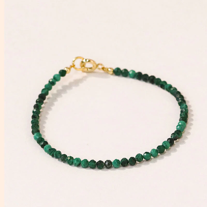 Bracciale anti-ansia con perline ultrasottili in malachite naturale da 3 mm di Buddha Stones - Image 2