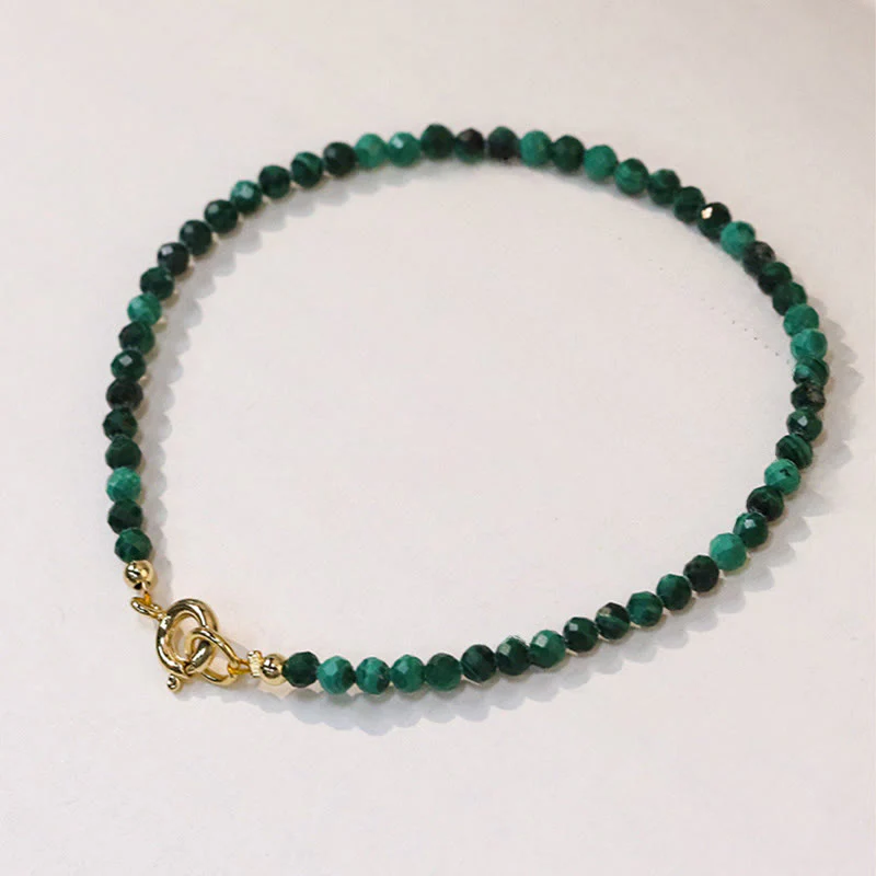 Bracciale anti-ansia con perline ultrasottili in malachite naturale da 3 mm di Buddha Stones - Image 3