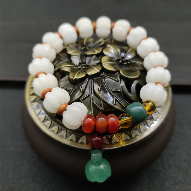 Bracciale Bodhi Harmony in agata naturale con semi di Bodhi