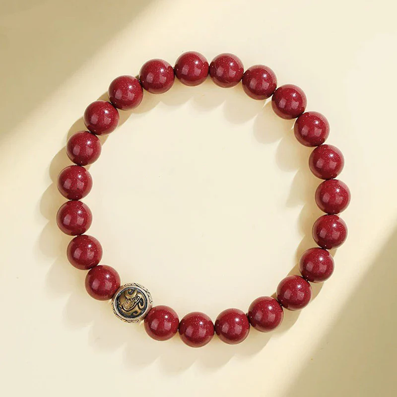 Bracciale Buddha Stones 925 Sterling Silver Cinnabar naturale Quattro Bestie Benedizione - Image 10