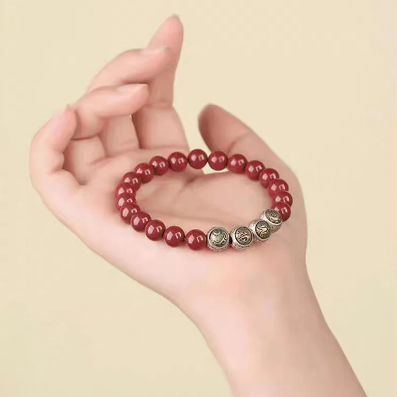 Bracciale Buddha Stones 925 Sterling Silver Cinnabar naturale Quattro Bestie Benedizione - Image 19