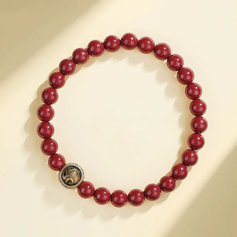 Bracciale Buddha Stones 925 Sterling Silver Cinnabar naturale Quattro Bestie Benedizione - Image 4