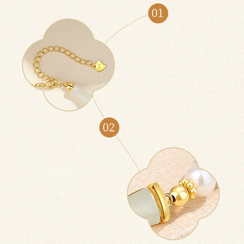 Bracciale Buddha Stones 925 Sterling Silver Hetian Naturale Giada Bianca Bambù Benedizione Fortuna Bracciale - Image 10