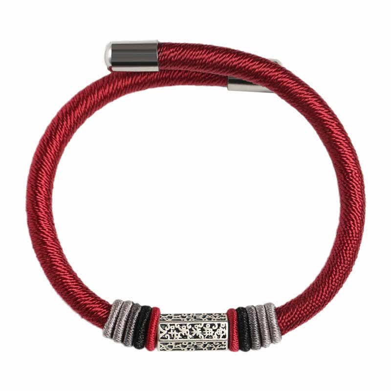 Bracciale Buddha Stones 925 Sterling Silver Om Mani Padme Hum Peace Red String - Image 9
