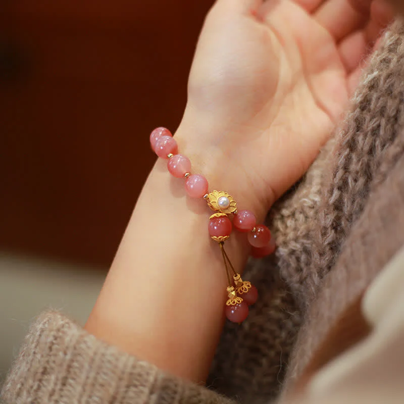 Bracciale Buddha Stones 925 Sterling Silver Yanyuan Agate Lotus Flower Enlightenment - Image 5