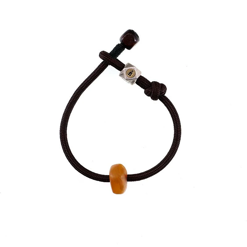 Bracciale Buddha Stones 925 Sterling Silver Zodiaco Cinese Buddha Natale Ambra Naturale Trasparente Ansia - Image 12
