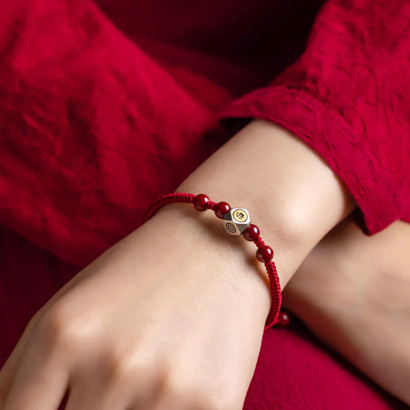 Bracciale Buddha Stones 925 Sterling Silver Zodiaco Cinese Buddha Natale Cinabro Calma - Image 10