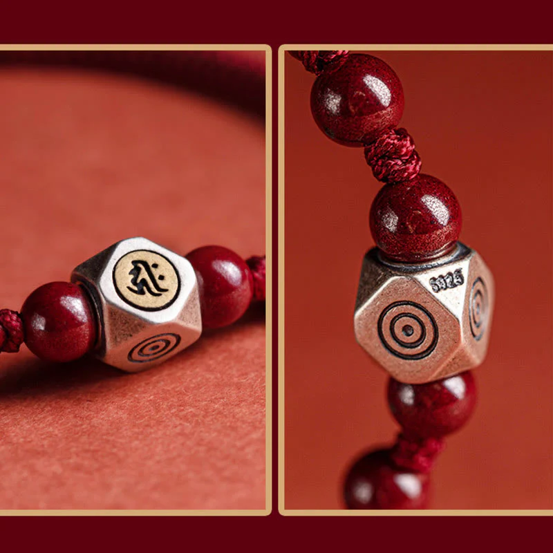 Bracciale Buddha Stones 925 Sterling Silver Zodiaco Cinese Buddha Natale Cinabro Calma - Image 4