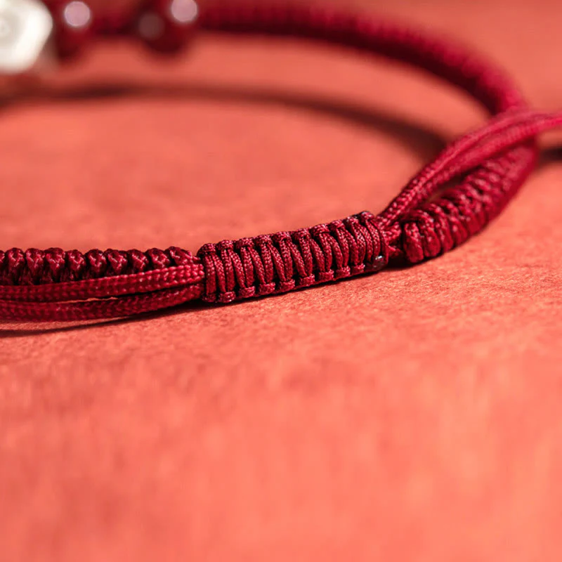 Bracciale Buddha Stones 925 Sterling Silver Zodiaco Cinese Buddha Natale Cinabro Calma - Image 6
