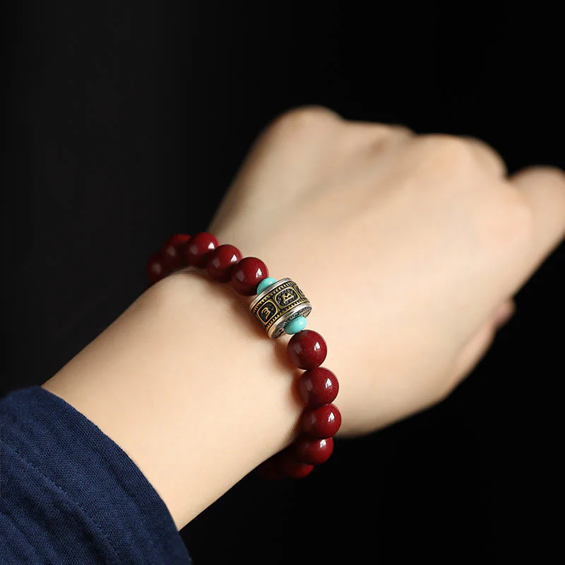 Bracciale Buddha Stones 925 Sterling Silver Zodiaco Cinese Buddha Natale Cinabro Om Mani Padme Hum Calm - Image 4