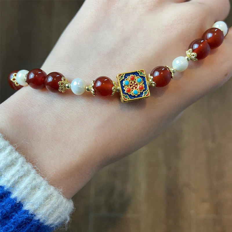 Bracciale Buddha Stones Agata Rossa Perla Fiducia Autoaccettazione - Image 11